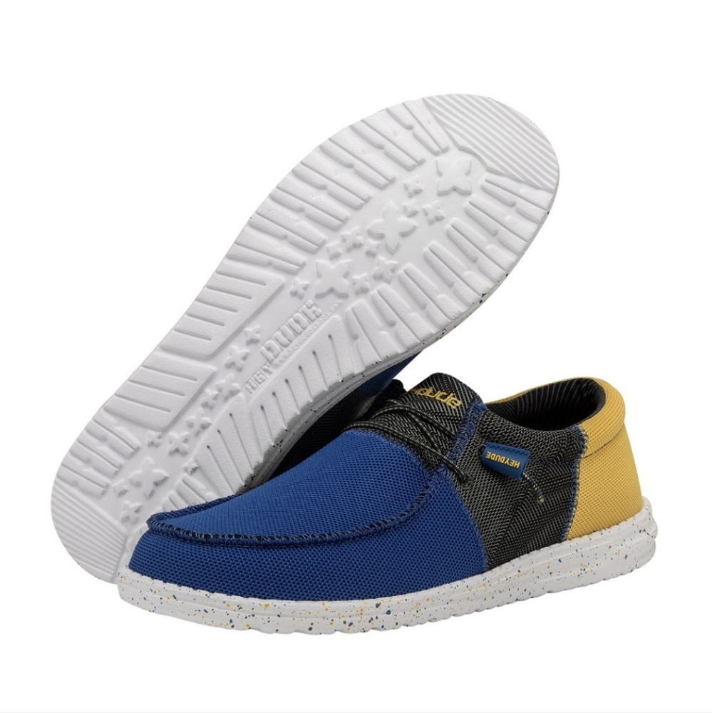 MICHIGAN HEY DUDE WALLY SOX TRI FANS GOLD BLUE - FOOTWEAR MEN'S